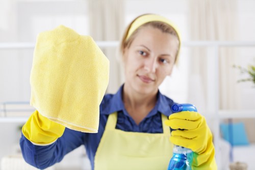 Technician treating a carpet stain in a Haringey home