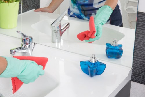 Local cleaning team working in a Haringey flat or apartment building