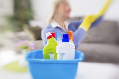Local cleaner working on a hard floor in Haringey