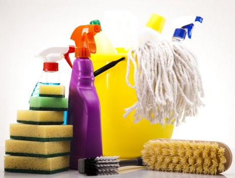Close-up of rug fibre cleaning and stain treatment